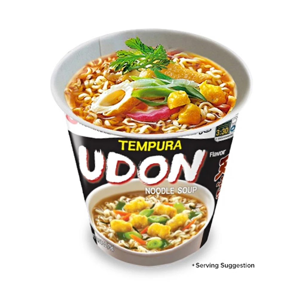 Nongshim Tempura Udon Noodle Soup Cup Ramyun 2.64oz x 6, 농심 튀김 우동 컵 75g X 6 - Image 2