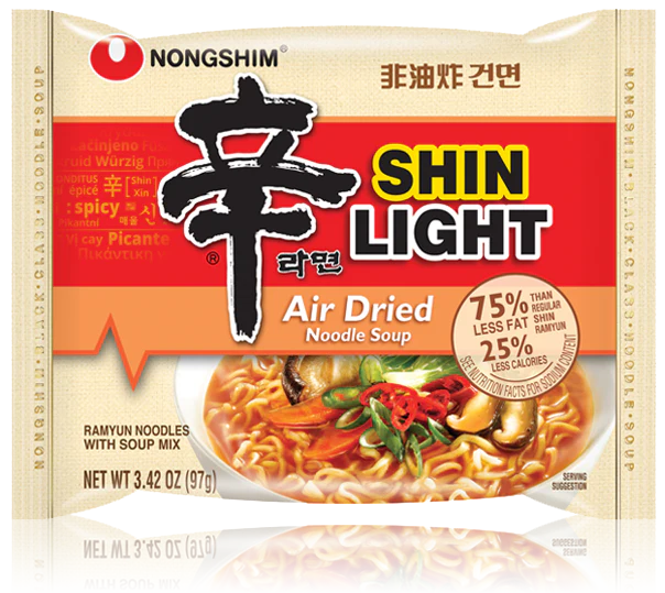 NongShim Shin Light Air Dried Noodles Soup 3.42oz x 4, 농심 신라면 건면 97g x 4 - Image 2
