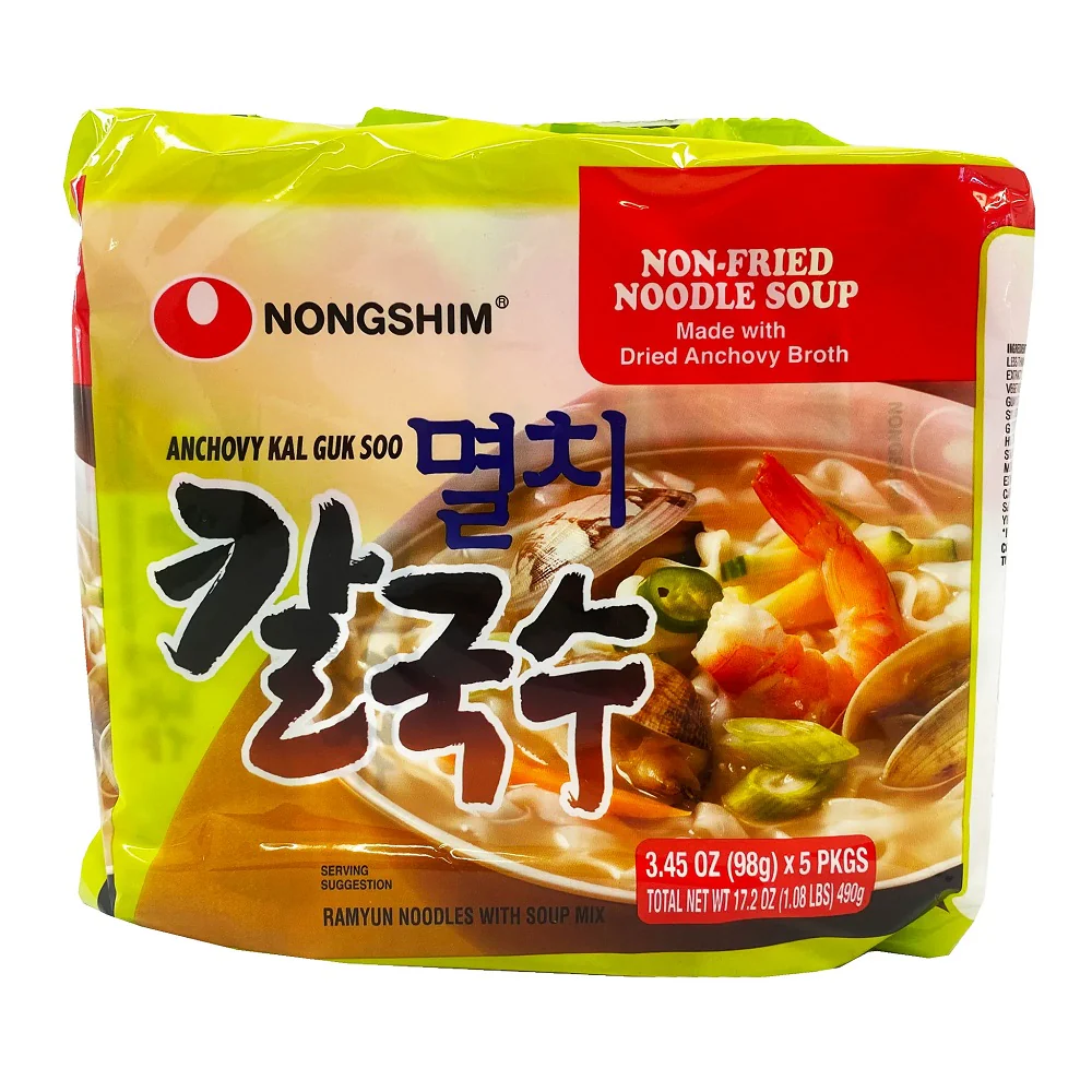 NongShim Anchovy Kal Guk Soo 3.45oz x 5, 농심 멸치칼국수 98g x 5 - Image 3