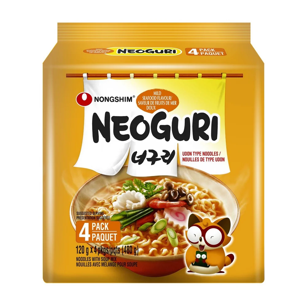 NongShim Neoguri MILD 4.23oz x 4, 농심 너구리 순한맛 멀티 120g x 4(exp 4/16/26)