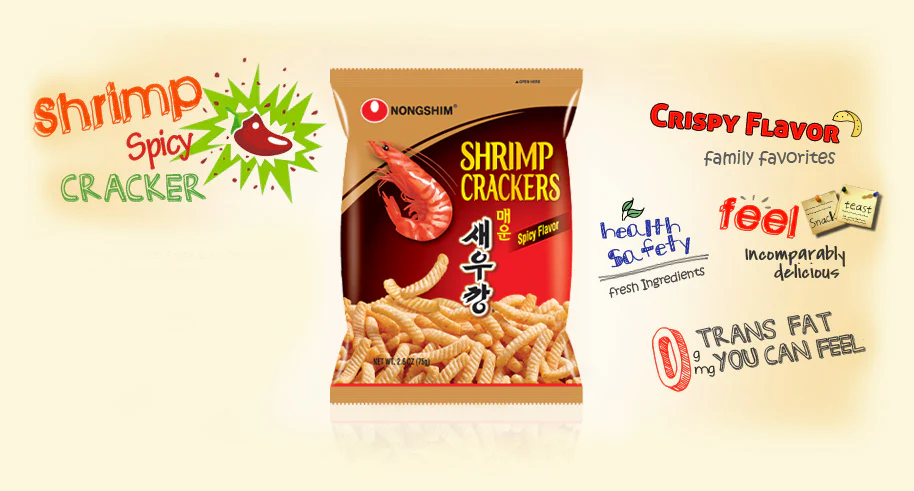 NongShim Shrimp Crackers Spicy Flavored 2.64oz, 농심 매운 새우깡 75g - Image 3