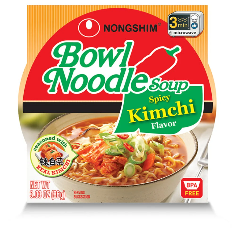 NongShim Kimchi Noodle Soup Bowl Box 3.03oz x 12, 농심 김치사발면 박스 86g x 12 - Image 3