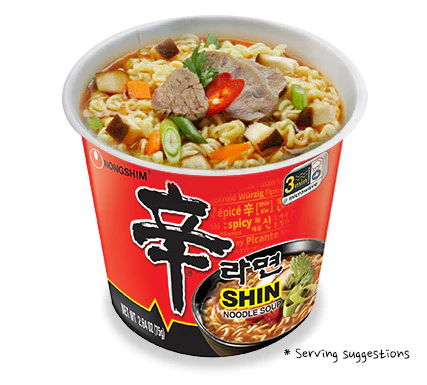 NongShim Shin Noodle Soup Cup 2.64oz x 6, 농심 신라면 컵 75g x 6 - Image 4