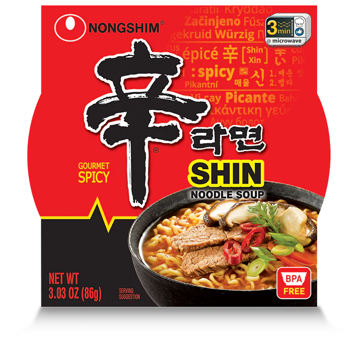 NongShim Shin Bowl Noodle Soup 3.03oz x 12, 농심 신라면 사발면 컵라면 박스 86g x 12 - Image 2