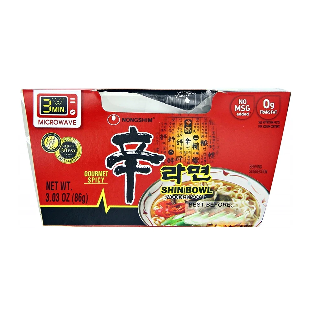 NongShim Shin Bowl Noodle Soup 3.03oz x 12, 농심 신라면 사발면 컵라면 박스 86g x 12 - Image 4