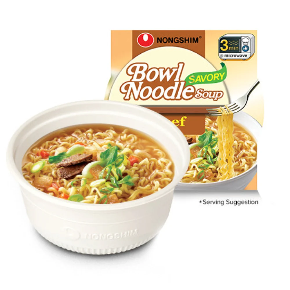NongShim Bowl Noodle Soup Savory Beef Box 3.03oz x 12, 농심 사발면 소고기맛 86g x 12 - Image 2