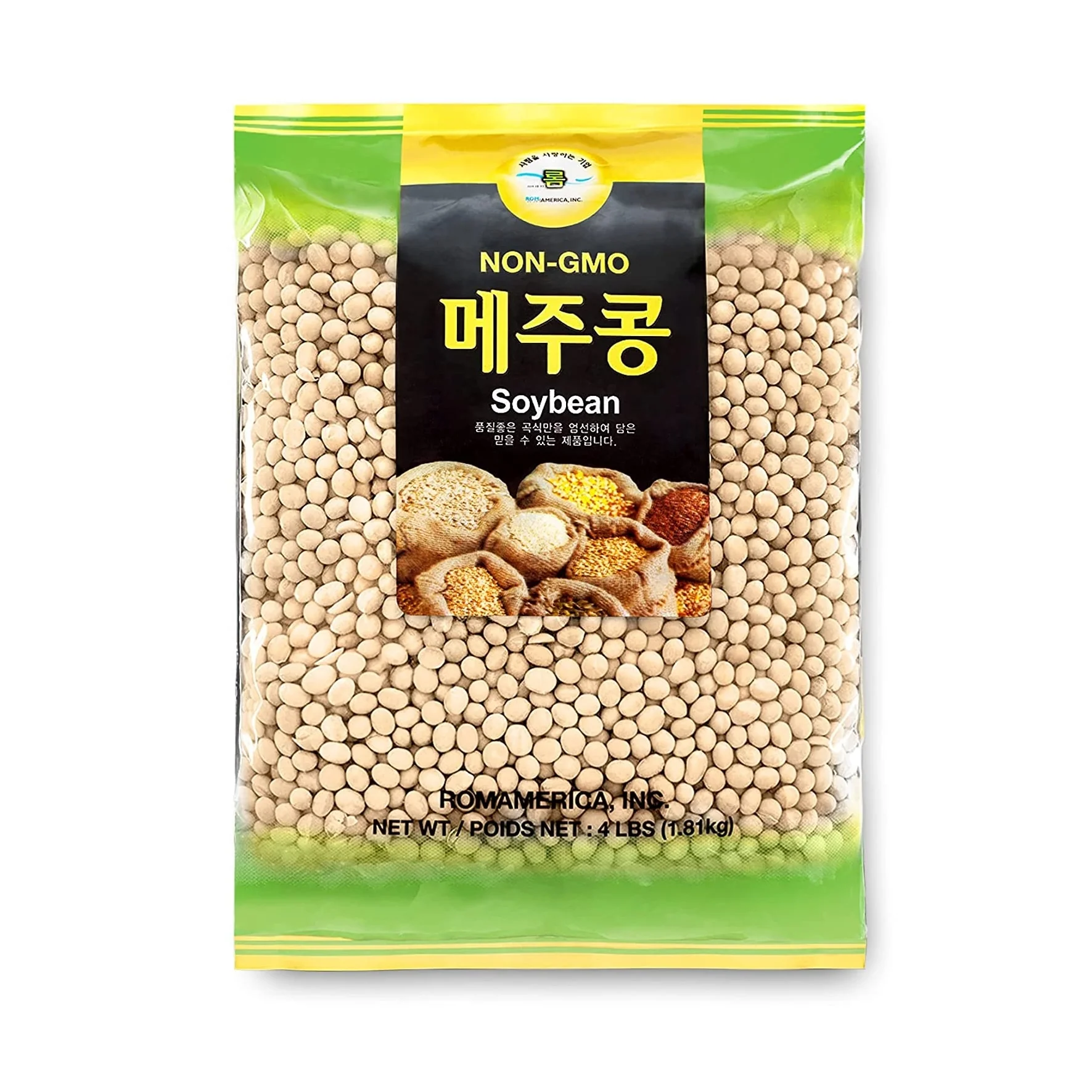 Rom NON-GMO SoyBeans 4lb, 롬 메주콩 1.81kg