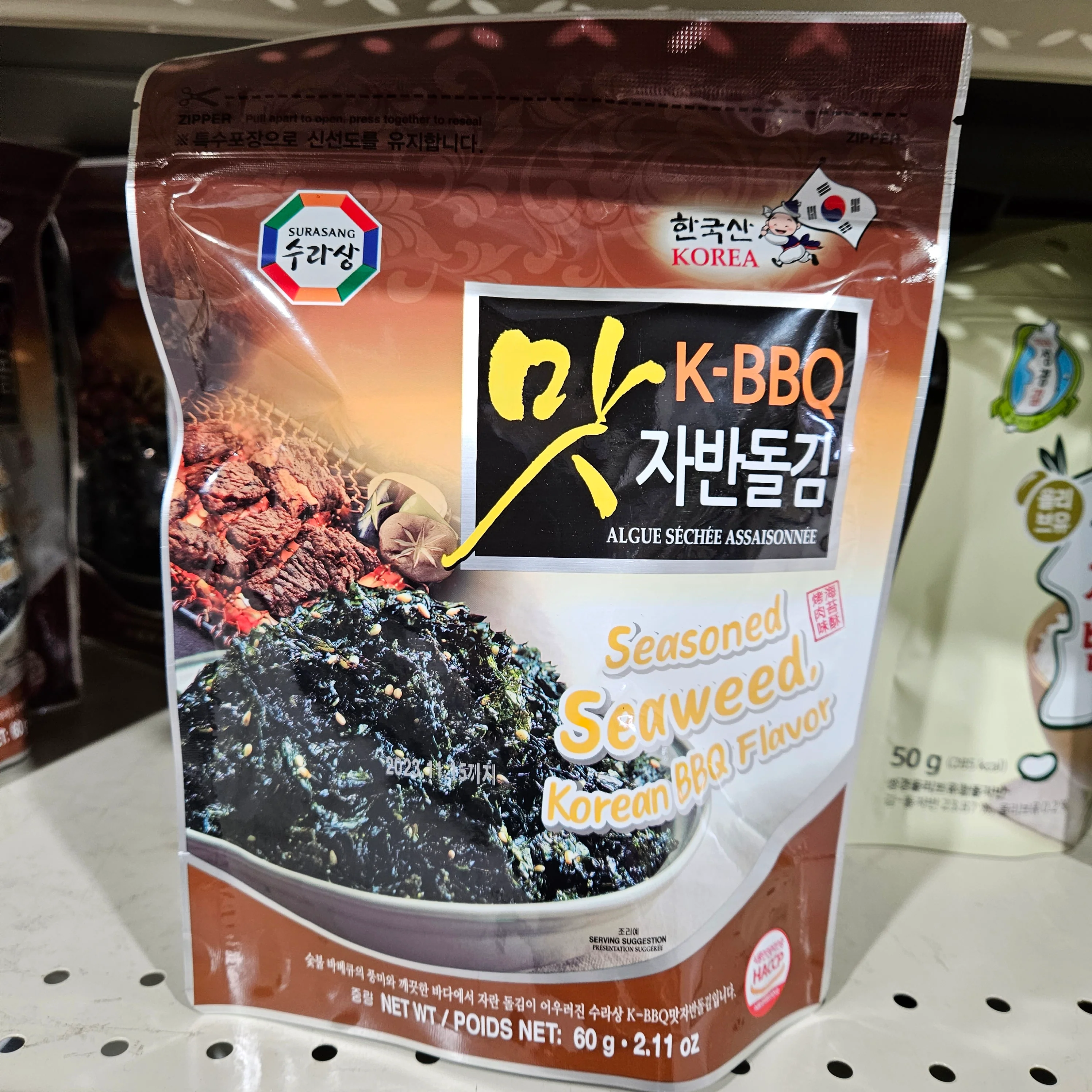 SURASANG K-BBQ SEAWEED 60g , 수라상 K-BBQ맛 자반돌김 60g