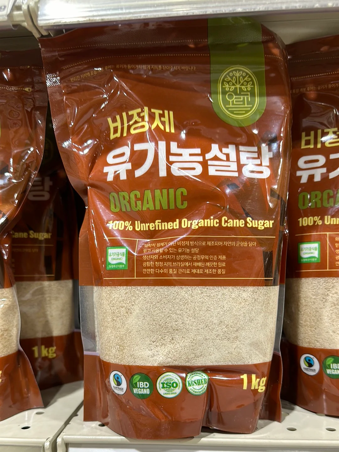 100% UNREF ORGANIC CANE SUGAR 1kg, 오르코 비정제 유기농설탕 1kg - Image 2