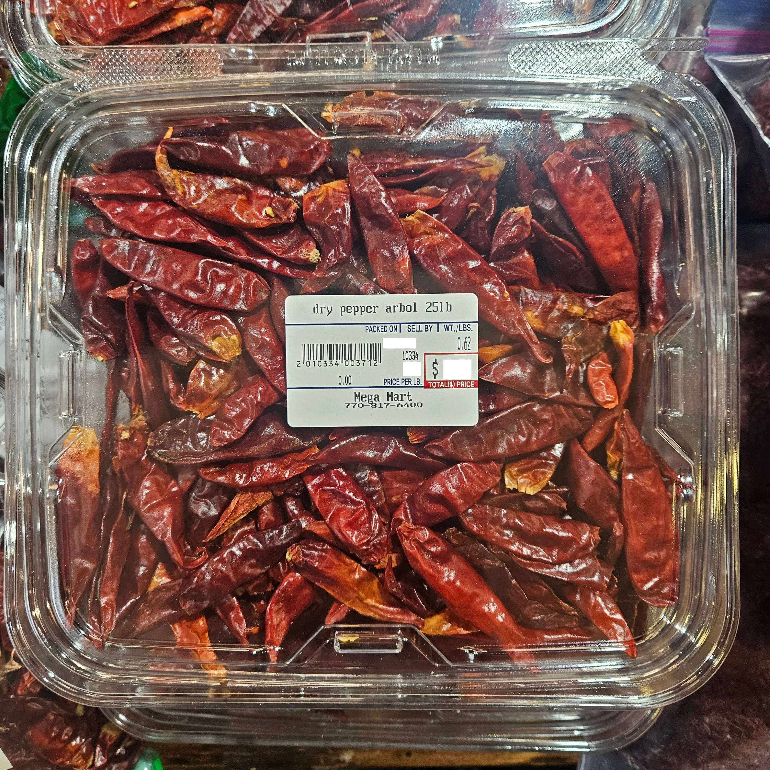 DRIED PEPPER/ARBOL lb, 마른 고추 lb