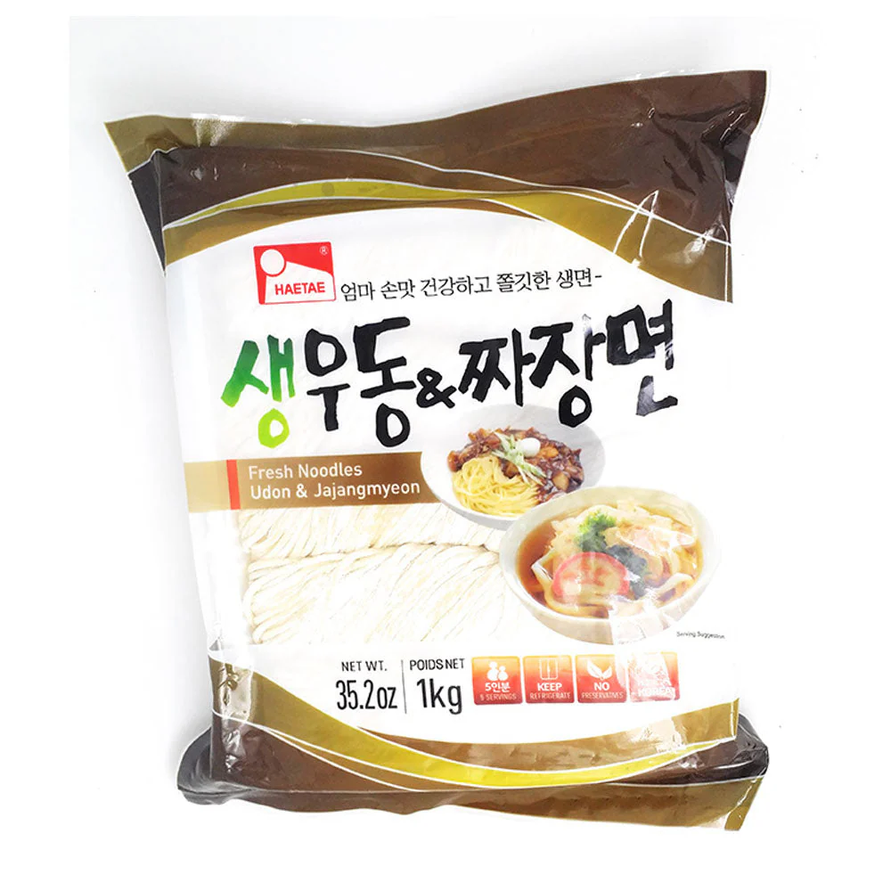[Mega Fresh] Haetae Fresh Noodle Udon & Jjajangmyun 2.2lb 해태 생우동 & 짜장면 1kg
