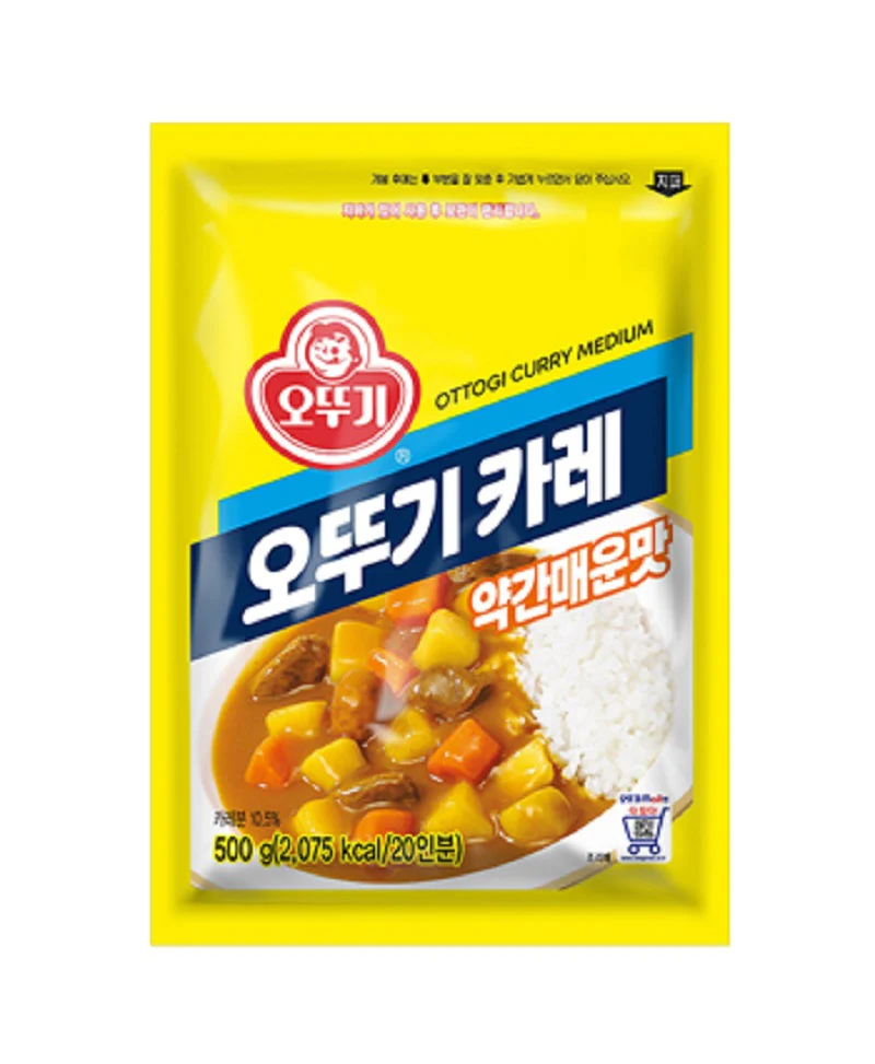 OTTOGI CURRY MIX POWDER MEDIUM 500g, 오뚜기 약간 매운맛 카레 500g