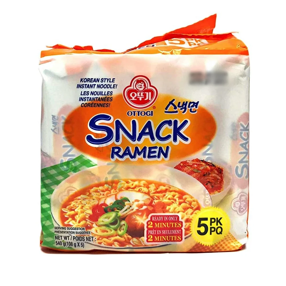 Ottogi Snack Ramen 3.8oz x 5, 오뚜기 스낵면 108g x 5