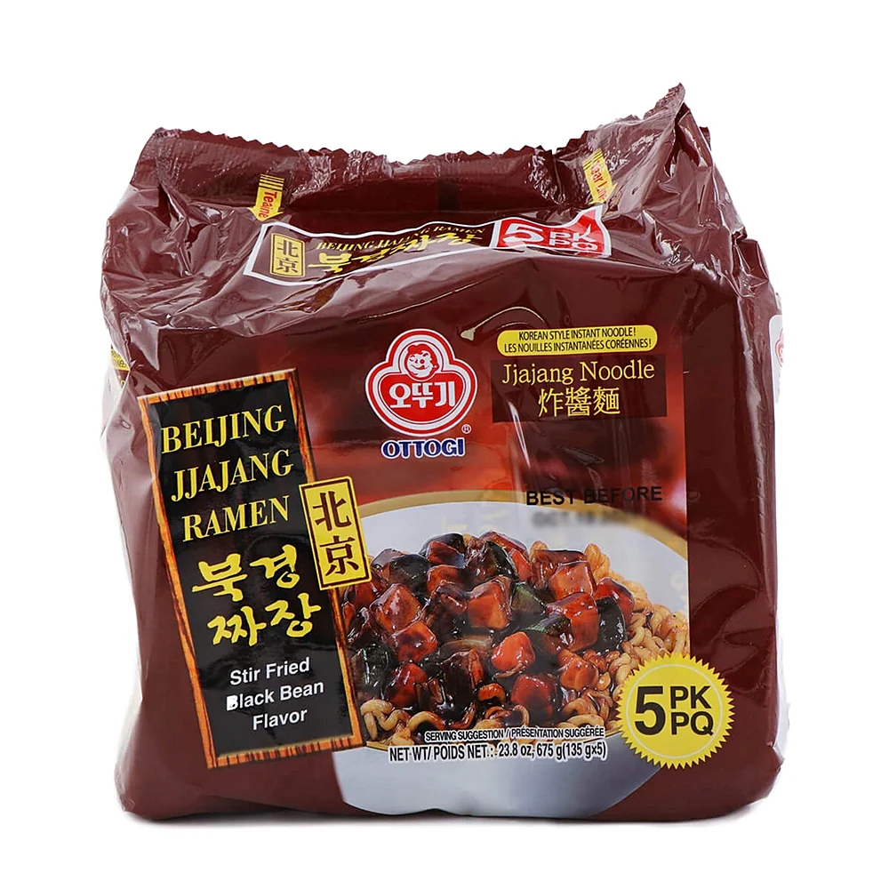 Ottogi Beijing Jjajang Ramen 4.76oz x 5, 오뚜기 북경짜장 135g x 5