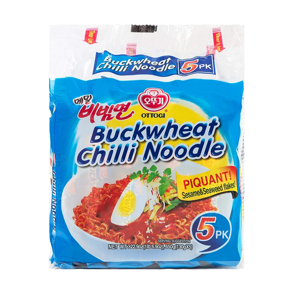 Ottogi Buckwheat Bibim Ramen 4.58oz x 5, 오뚜기 메밀 비빔면 130g x 5