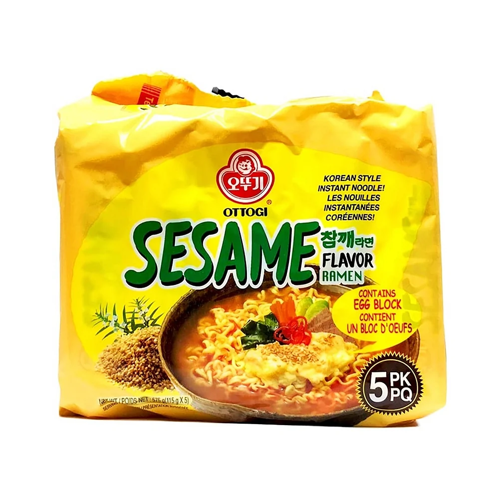 Ottogi Sesame Flavor Ramen 4.05oz x 5, 오뚜기 참깨라면 115g X 5 - Image 5