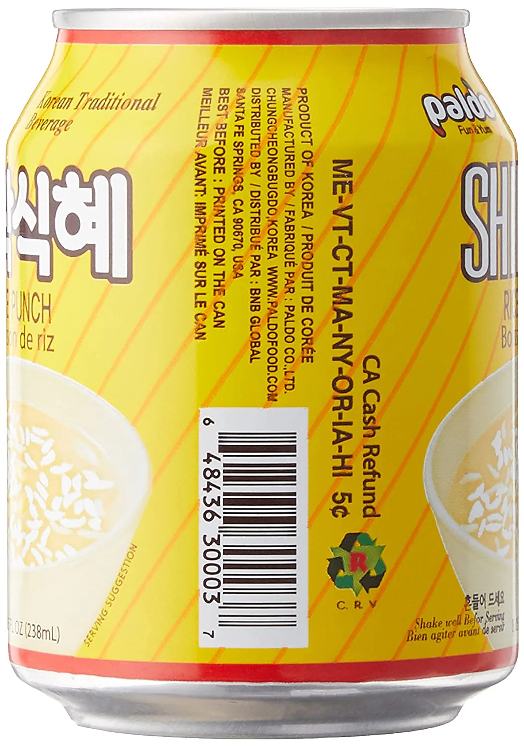 Paldo Shikhye Rice Punch 8.05fl.oz x 12, 팔도 비락 식혜 238ml X 12 - Image 4