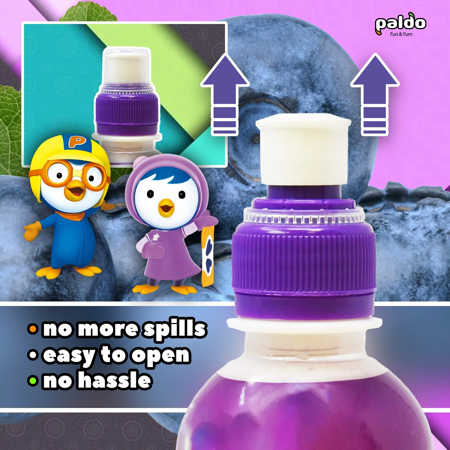 Paldo Pororo Drink Blueberry Flavor 7.95fl.oz, 팔도 뽀로로 드링크 블루베리맛 235ml - Image 4