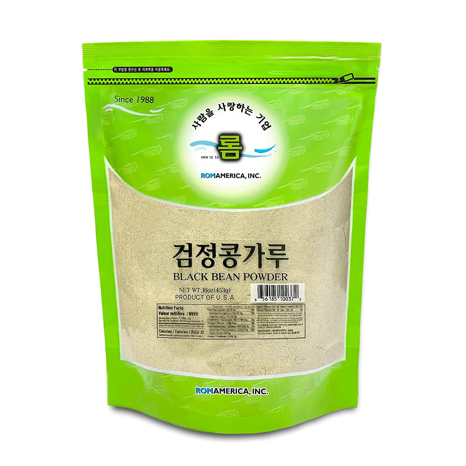 Rom Black Bean Powder 16oz, 롬 검정콩 가루 453g