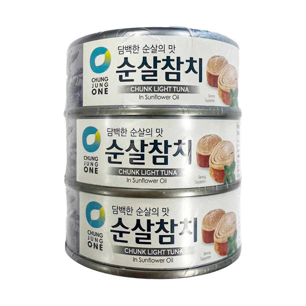CHUNG JUNG ONE CHUNKLIGHT TUNA 135g x3 , 청정원 순살참치 135g x 3캔