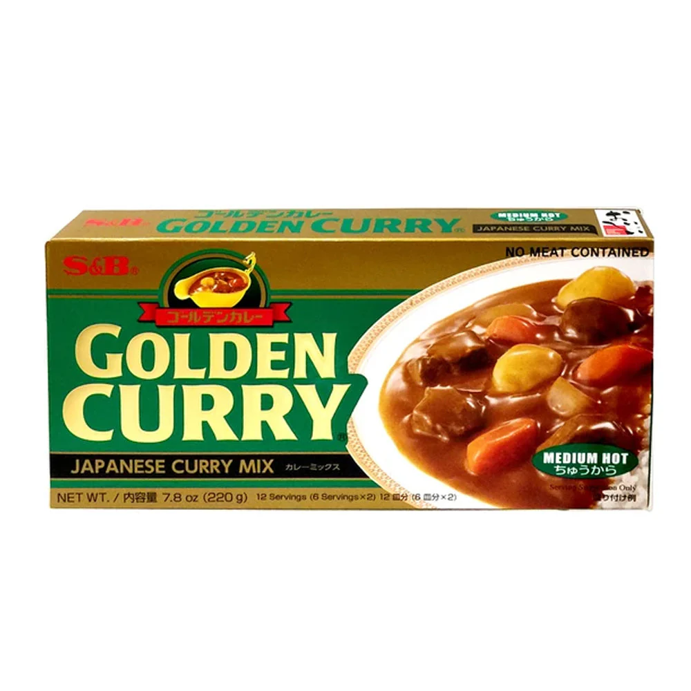 S&B Golden Curry Mix Med Hot 7.76oz 에스앤비 카레 중간맛 220g