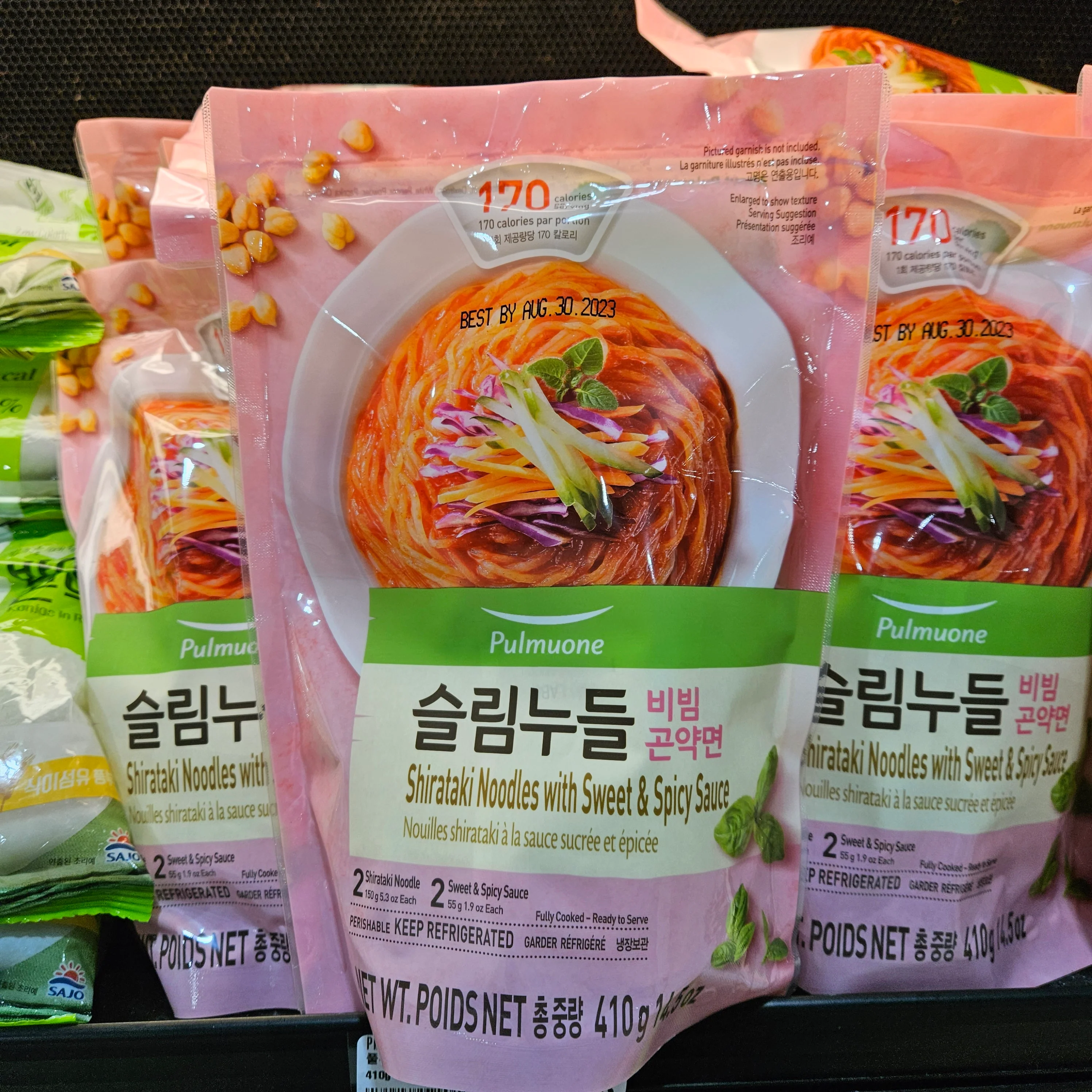 [Mega Fresh] PULMUONE SHIRATAKI NOODLE SWEET&SPICY SAUCE 410g, 풀무원 슬림누들 비빔곤약면 2인분 410g