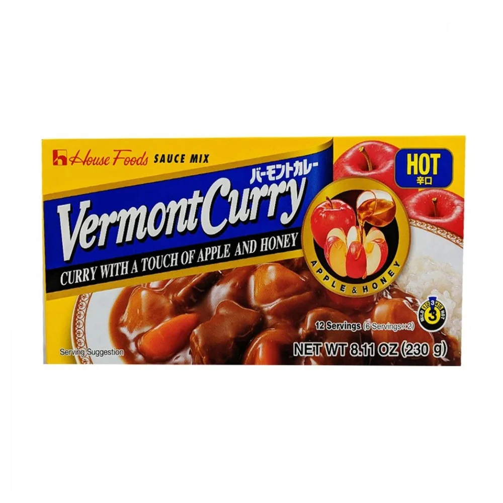 House Foods Vermont Curry Hot 8.11oz 하우스 버몬트 카레 매운맛 230g