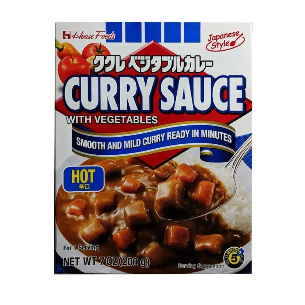 House Foods Curry Sauce With Vegetables Hot 7.05oz 하우스 카레 소스 매운맛 200g