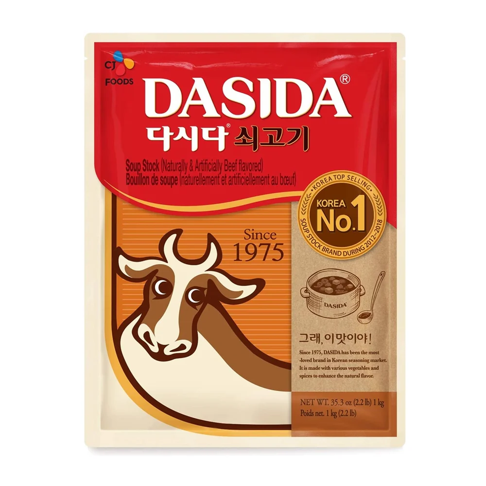 CJ Dasida Soup Stock Beef Flavor 2.2lb, CJ 쇠고기 다시다1kg