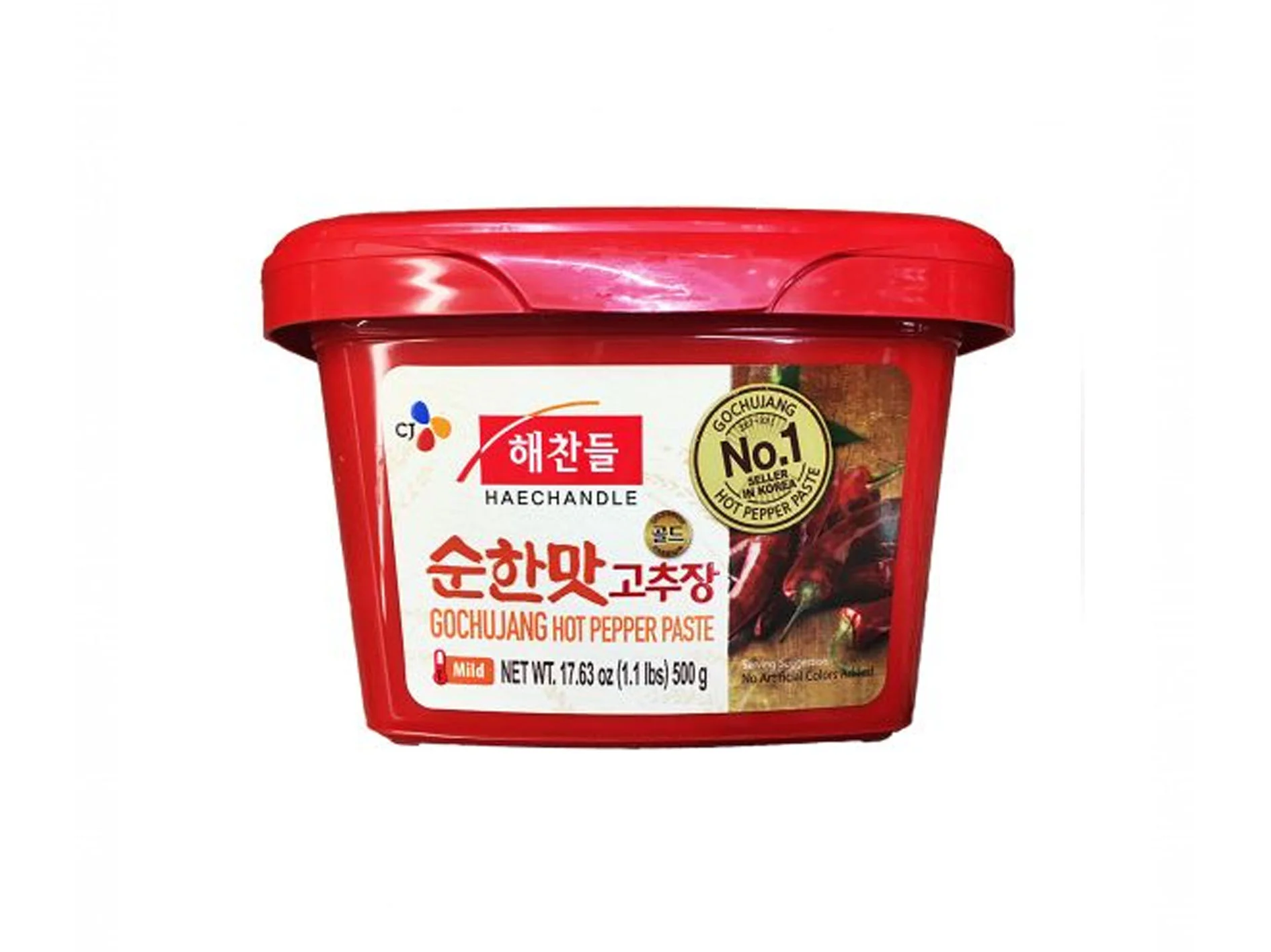 CJ Gochujang Hot Pepper Paste Mild 17.64oz 해찬들 순한맛 고추장 500g