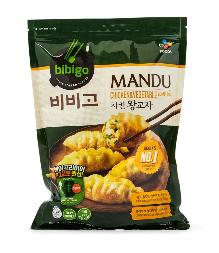 [Local only] CJ BIBIGO MANDU CHK  VEGETABL 24oz, CJ 비비고 치킨 왕교자만두 24oz