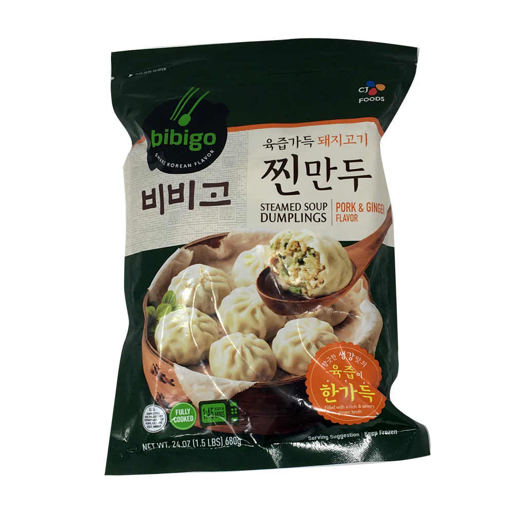 [Local Only] CJ Bibigo Steamed Soup Dumplings Pork & Ginger 24oz 비비고 찐만두 680g