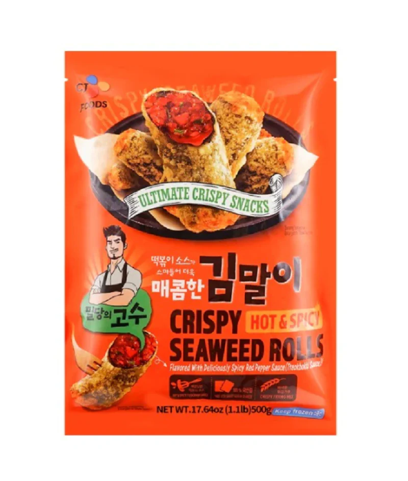 [MEGA FRESH] CJ CRISPY HOT SEAWEED ROLLS 400g, CJ 매콤한 김말이 400g