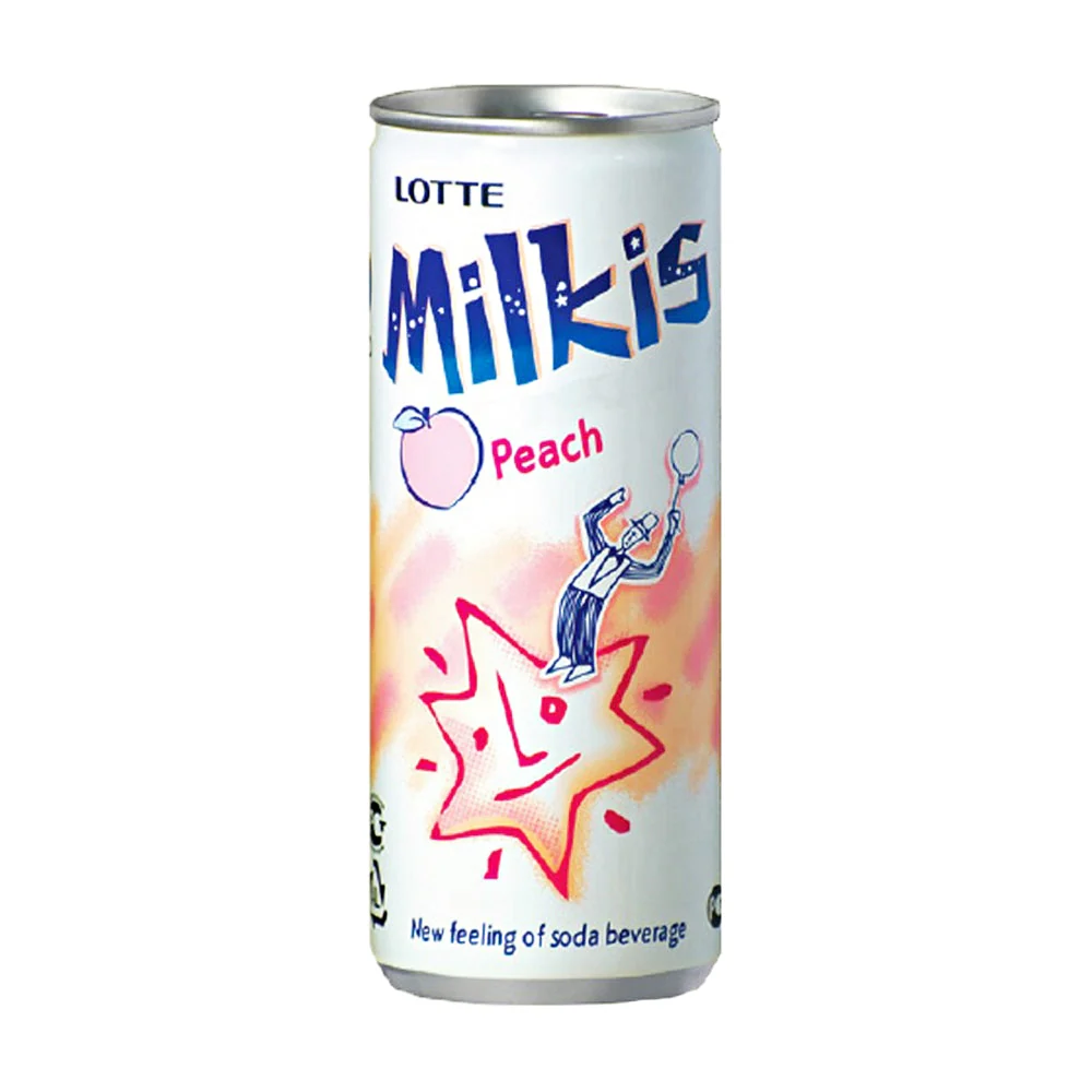 Lotte Milkis Peach 8.45fl.oz x 6, 롯데 밀키스 복숭아 250ml x 6 - Image 2
