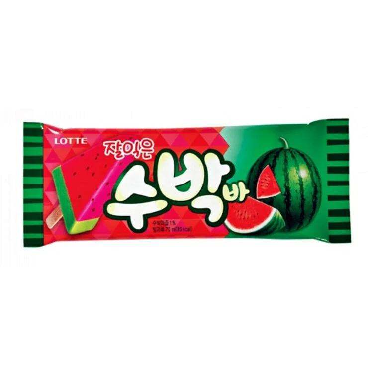 [LOCAL ONLY] Lotte Watermelon Bar Ice Cream Multi 6 Ct , 롯데 죠스바 멀티 75ml x 6 - Image 2