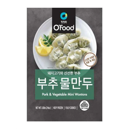 [Local Only] CHUNG JUNG ONE O FOOD PORK VEGETABLE MINI WONTONS 1.5lb, 청정원 부추물만두 680g