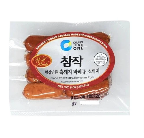 [Local Only ] CHUNG JUNG ONE COCKTAIL SMOKED SAUSAGE 8oz, 청정원 참작 흑돼지 바베큐 소세지 226g