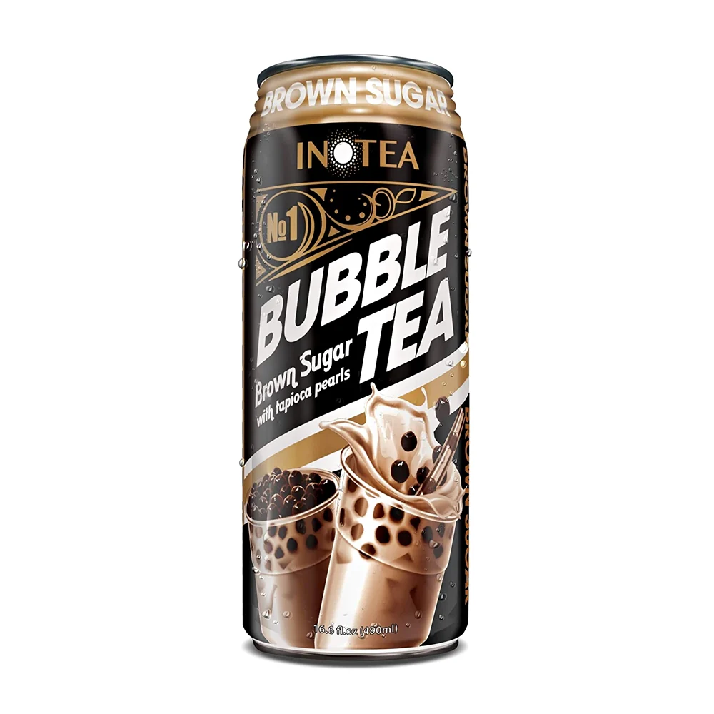 Inotea Bubble Tea Brown Sugar 16.6fl.oz, 버블티 브라운슈가 490ml