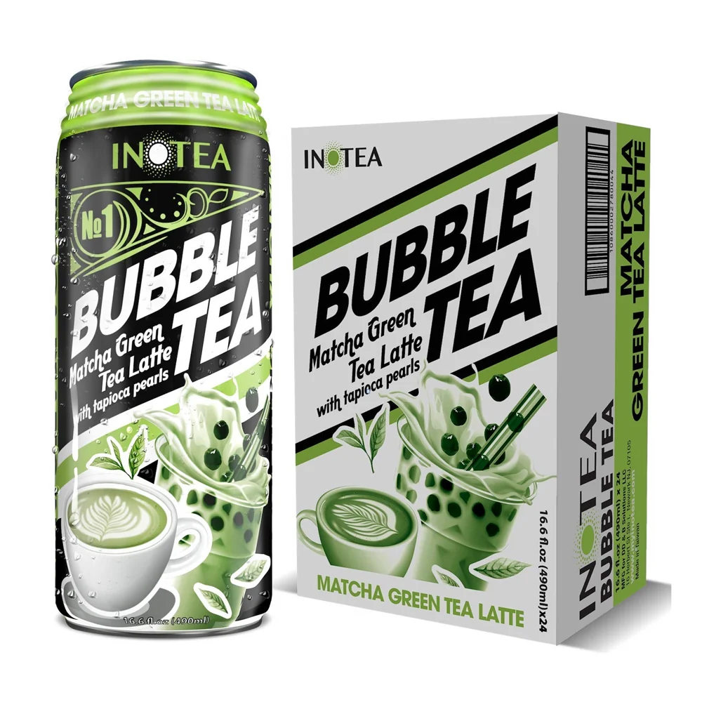Inotea Bubble Tea Matcha Green Tea Latte 16.6fl.oz, 버블티 마차그린라떼 490ml - Image 2