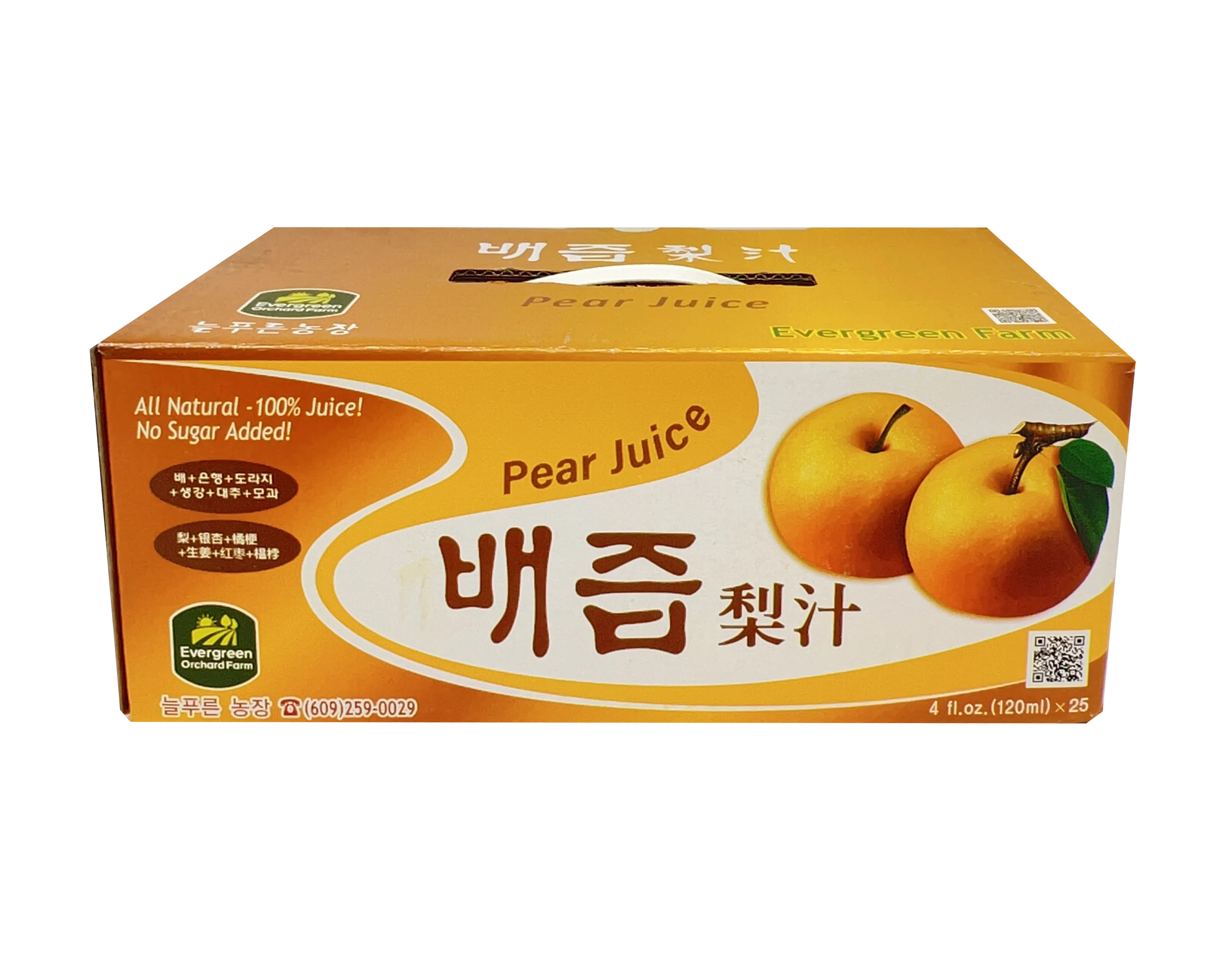 Pear Juice 120ml x 25pk/box , 늘푸른농장 배즙 120ml x 25팩 박스