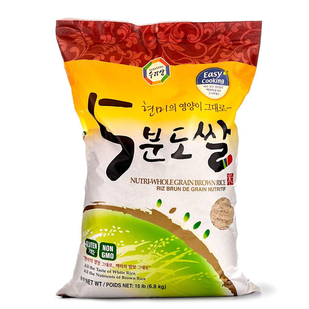 Surasang Nutri-Whole Grain Brown Rice 15LB/수라상 현미 5분도 15lb