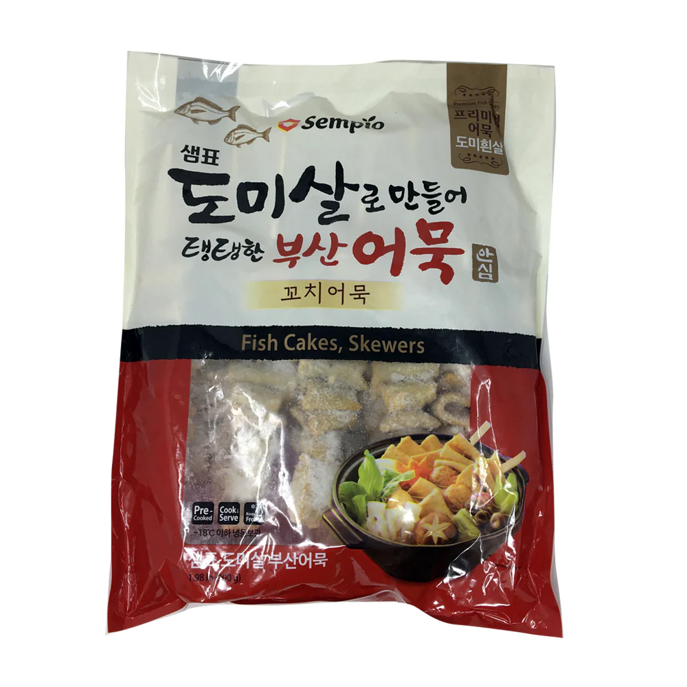 [Mega Fresh Sempio Fish Cakes Skewers 31.75oz 샘표 도미살 부산어묵 꼬치어묵 900g