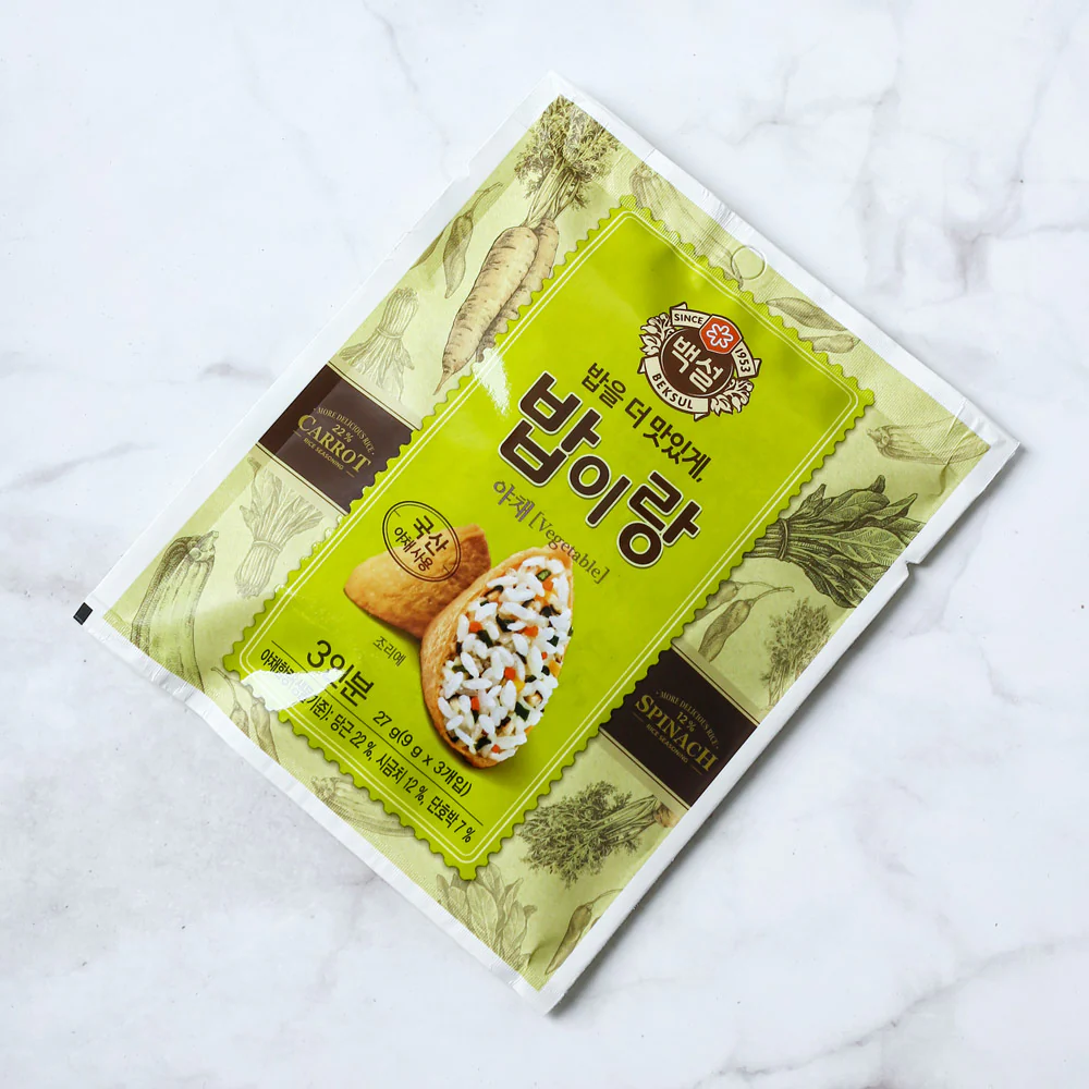 CJ Beksul Furikake Rice Seasoning Mix Vegetable 0.32oz x 3, CJ 백설 밥이랑 야채 9g X 3 - Image 3