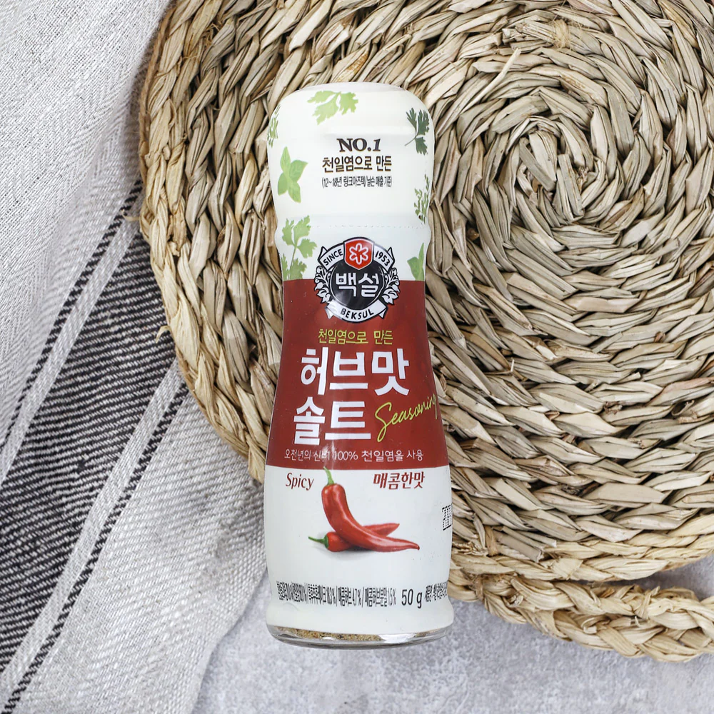 CJ Beksul Seasoning Herb Mixed Sea Salt SPICY 1.76oz, CJ 백설 허브맛 솔트 소금 매콤한맛 50g - Image 2