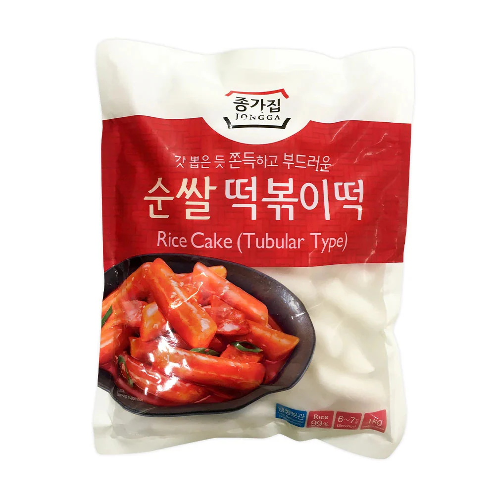 [Mega Fresh]  Jong Ga Rice Cake(Tubular Type 2.2lb 종가집 순쌀 떡볶이떡 1kg