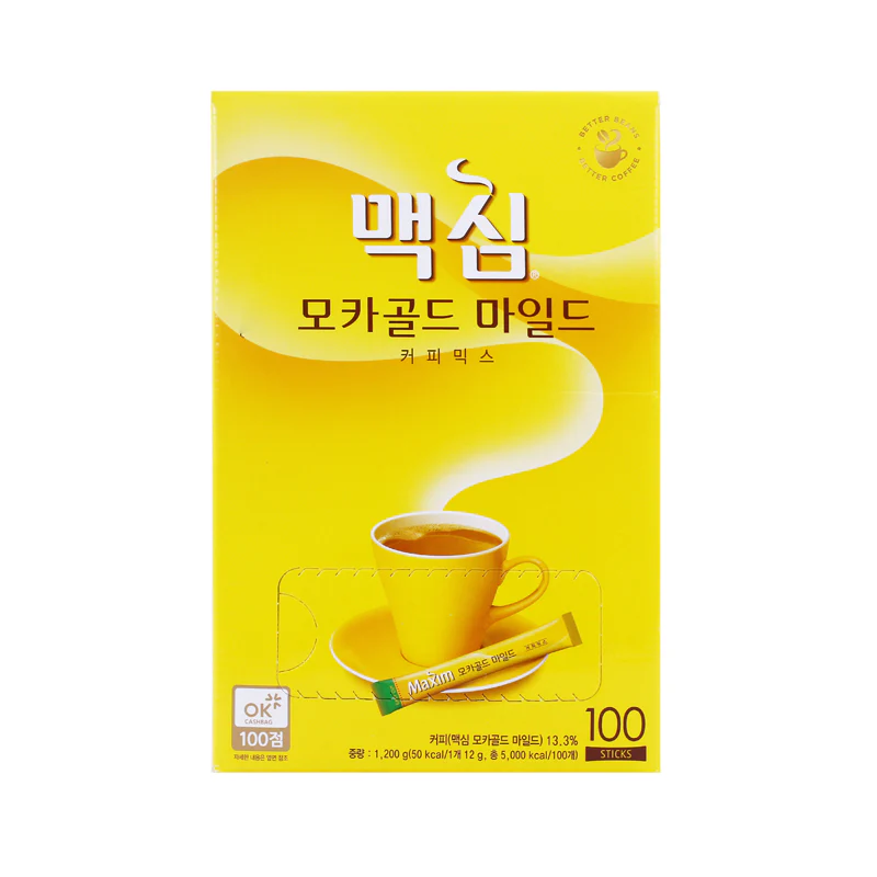 Maxim Mocha Gold Mild Coffee Mix 0.42oz x 100, 맥심 모카골드 마일드 커피 믹스 12g x 100