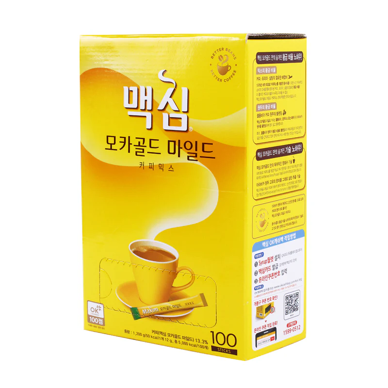 Maxim Mocha Gold Mild Coffee Mix 0.42oz x 100, 맥심 모카골드 마일드 커피 믹스 12g x 100 - Image 2