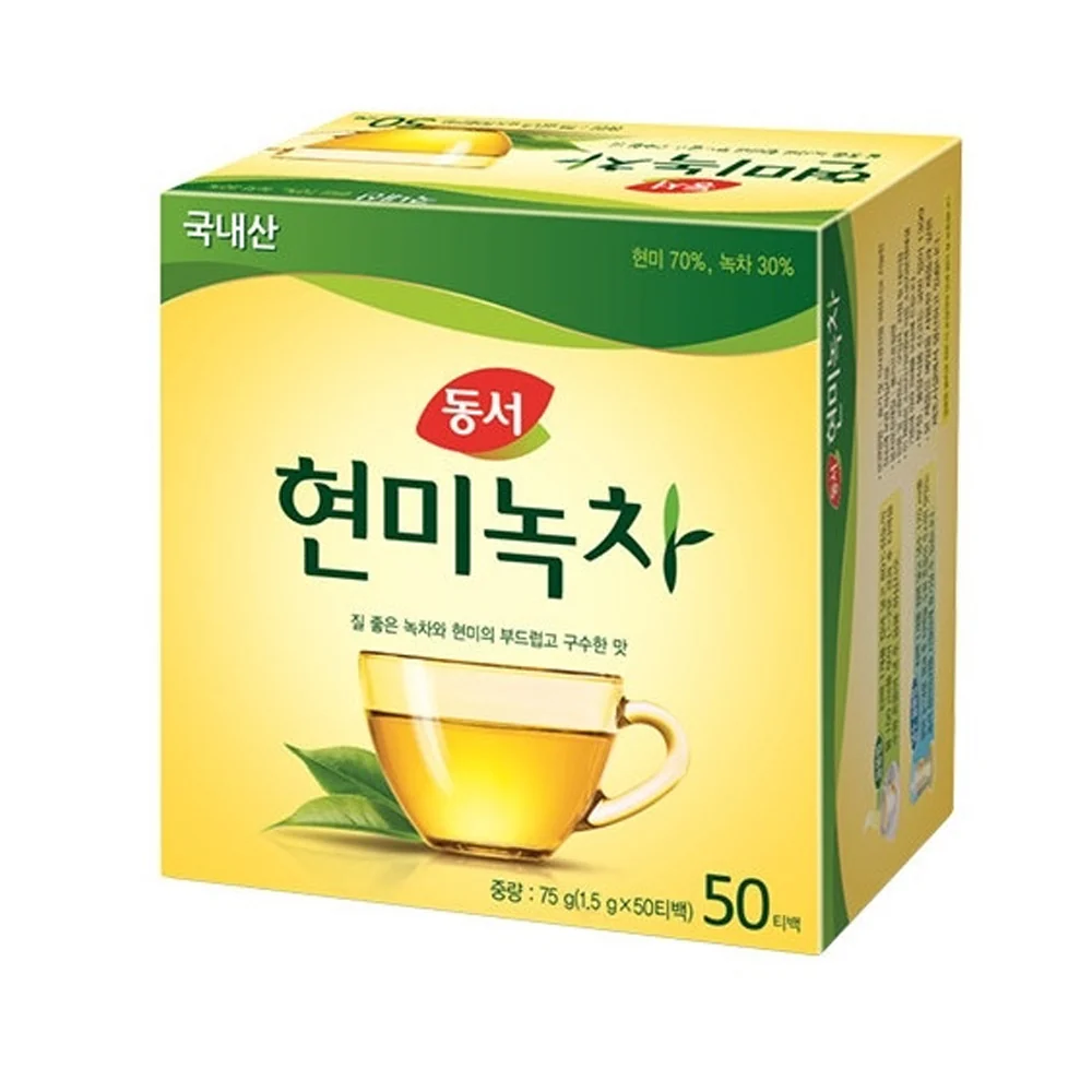 Dongsuh Brown Rice Green Tea 0.05oz X 50 동서 현미녹차 1.5g X 50