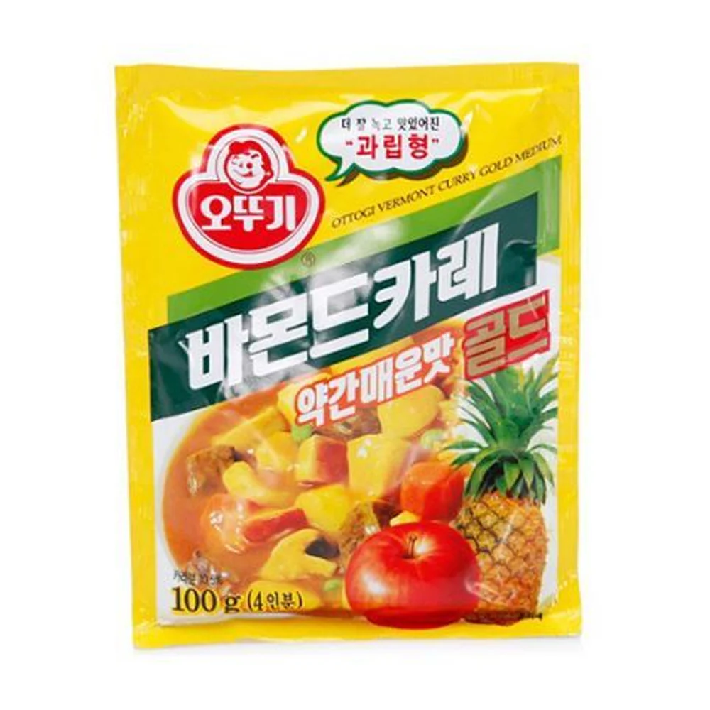 Ottogi Vermont Curry Gold Medium 3.53oz 오뚜기 바몬드카레 약간매운맛 골드 100g