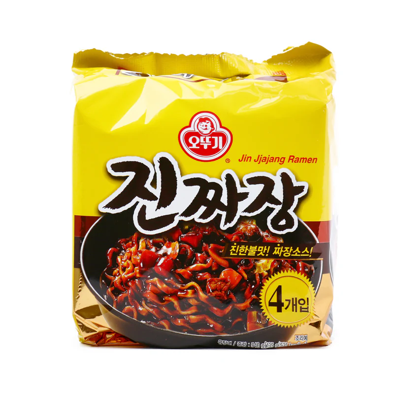 OTTOGI JIN JJAJANG Ramen MULTI 135g x 4pk, 오뚜기 진짜장 135g x 4입